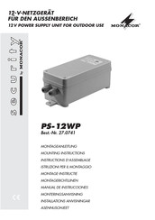 Monacor Security PS-12WP Mounting Instructions