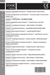 COOK Medical Evolution Instructions For Use Manual