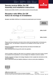 weinor BiConnect BiRec On/Off-i Assembly And Installation Instructions Manual