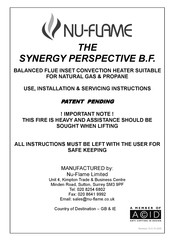 Nu-Flame Synergy Perspective BF Use, Installation & Servicing Instructions