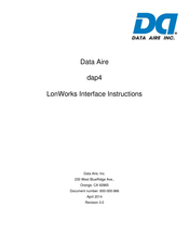 Data Aire LonWorks dap4 Instructions Manual