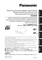 Panasonic AJ-MPD1G Operating Instructions Manual