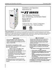 Laars FTCF140 Installation And Operation Instructions Manual