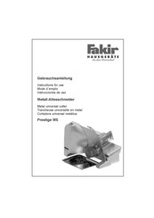 Fakir Prestige MS Instructions For Use Manual