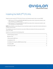 Avigilon HD-NVR4-PRM-2NDCPU Installing