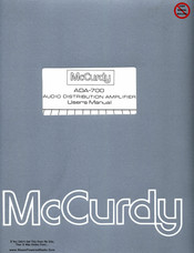 McCURDY ADA-700 User Manual