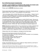 FSR ML-116 Troubleshooting Manual