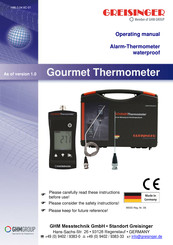 GHM GREISINGER Gourmet Thermometer Operating Manual
