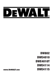 DeWalt DWE4114 Original Instructions Manual