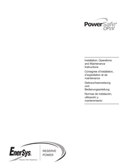 EnerSys PowerSafe OPzV Series Installation, Operation And Maintenance Manual