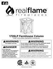 Real Flame 1726LP Farmhouse Column Owner's Manual