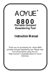 aoyue 8800 Instruction Manual