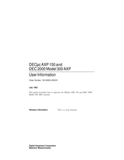 Digital Equipment DECpc AXP 150 User Information