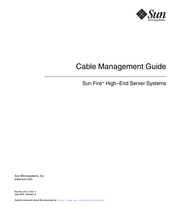 Sun Microsystems Fire High-End Server Systems Cable Management Manual