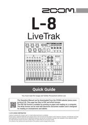 Zoom L-8 LiveTrak Manuals | ManualsLib