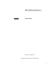 Digital Equipment DEC WANcontroller 618 Problem Solving