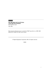Digital Equipment TLZ07 Installation Manual