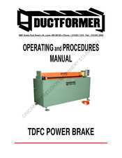 DUCTFORMER TDFC Operating And Procedures Manual