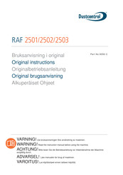 Dustcontrol RAF 2502 Original Instructions Manual