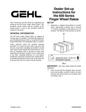 Gehl 600 Series Dealer Setup Instructions