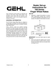 Gehl 700 Series Dealer Setup Instructions