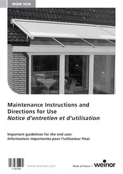weinor WGM 1030 Maintenance Instructions And Directions For Use