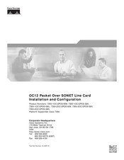 Cisco 7300-1OC12POS-SML Installation And Configuration Manual
