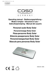 Caso Body Solar Operating Manual