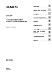 Siemens SITRANS TF280 WirelessHART Operating Instructions Manual