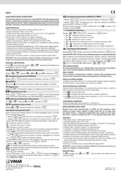 Vimar 02910 Installer/User Quick Manual