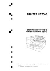 Ricoh T500 Operating Instructions Manual