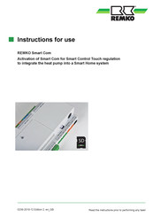 REMKO Smart Com Instructions For Use Manual