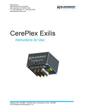 Blackrock Microsystems CerePlex Exilis Instructions For Use Manual