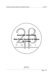 2PrintBeta Beta Prusa Standard Assembly Instructions Manual
