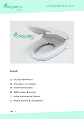 AQUARIUS Intelligent Bidet Instruction Manual