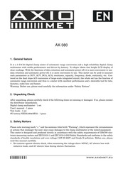 Axio MET AX-380 Manual