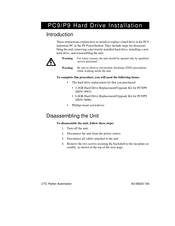 CTC Parker Automation P9 PowerStation Hard Drive Installation
