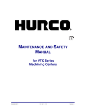 Hurco VTX Series Maintenance And Safety Manual
