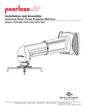 peerless-AV PSTA-600 Installation And Assembly Manual