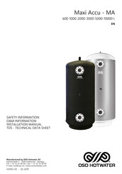 OSO HOTWATER Maxi Accu MA 2000 Cool User Manual