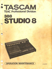 Teac 388 Studio 8 Operation & Maintenance Manual