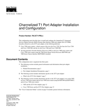 Cisco PA-2CT1 Installation And Configuration Manual