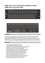 Unika NBB-1616e Manual