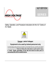 High Voltage VLF Series Safety, Operation, And Procedure Instructions