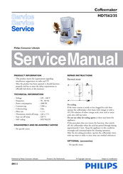 Philips HD7562/35 Service Manual
