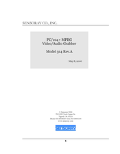 Sensoray 314 Manual