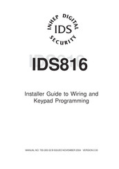 Inhep Digital Security IDS816 Installer's Manual