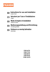 Franke FDB 9078 SIL-K Instructions For Use And Installation