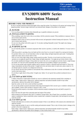 TDK-Lambda EVS300W Series Instruction Manual
