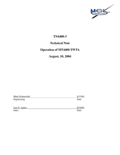 MCL TN440-3 Technical Note